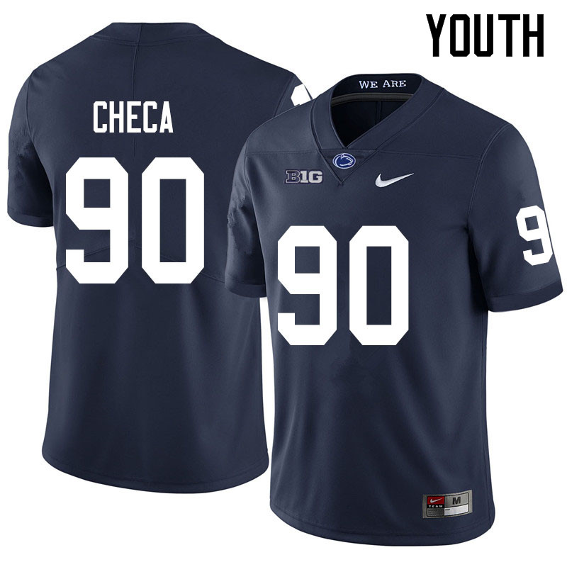 Youth #90 Rafael Checa Penn State Nittany Lions College Football Jerseys Sale-Navy